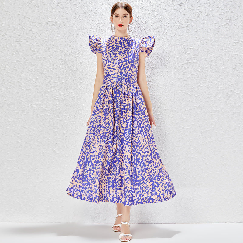 Elegant Maxi Dress in Purple - by Malbusaat