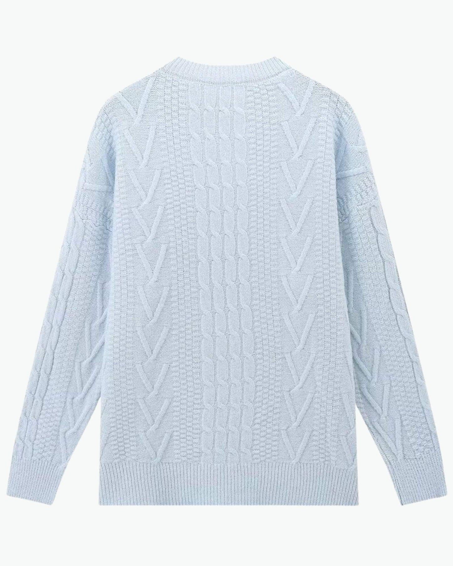 Soft Blue Cable Knit Sweater in - Sweater by Malbusaat