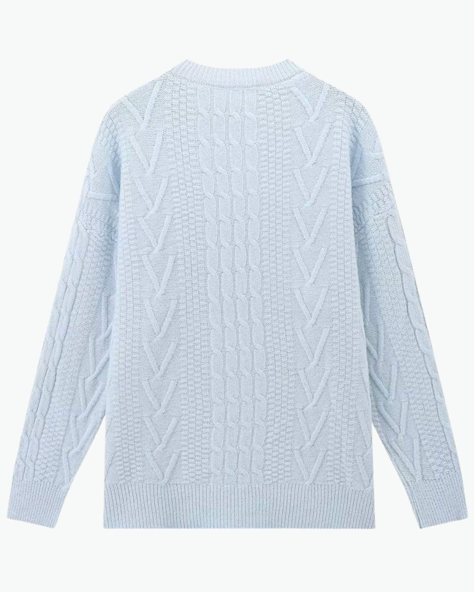 Soft Blue Cable Knit Sweater in - Sweater by Malbusaat