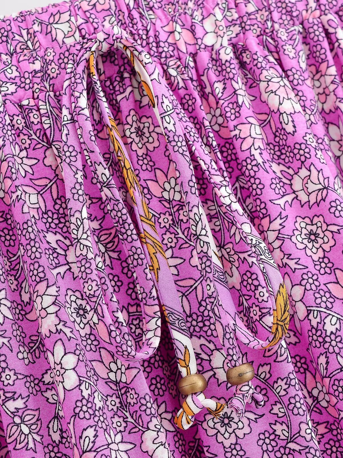 Floral High Waist Midi Skirt in - by Malbusaat