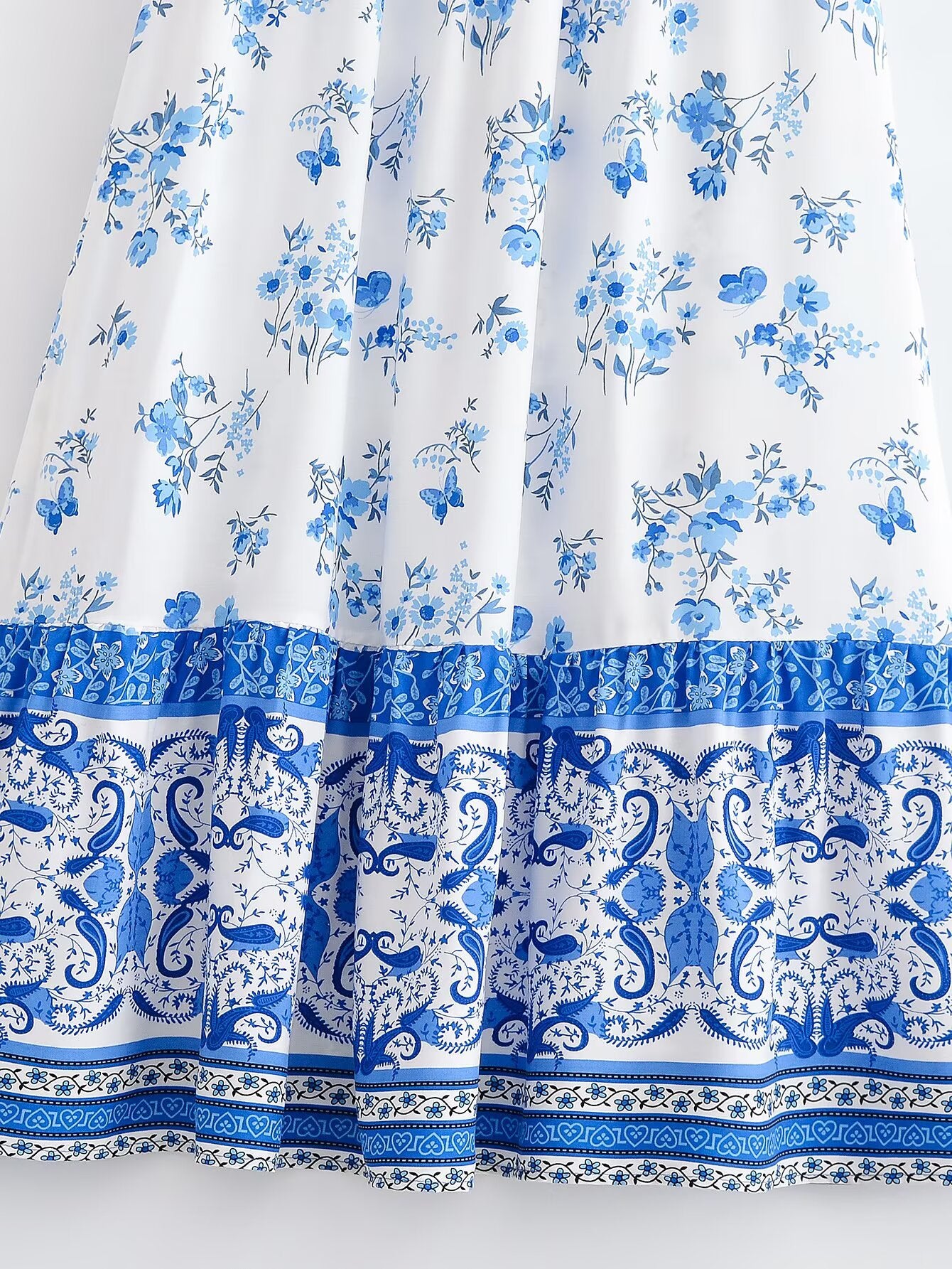 Boho Floral Tassel Midi Skirt in - by Malbusaat