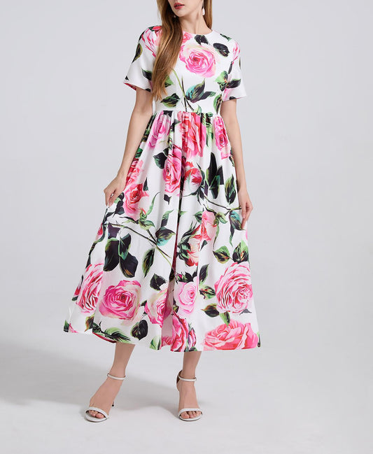 Boho Floral Summer Maxi Dress in - by Malbusaat