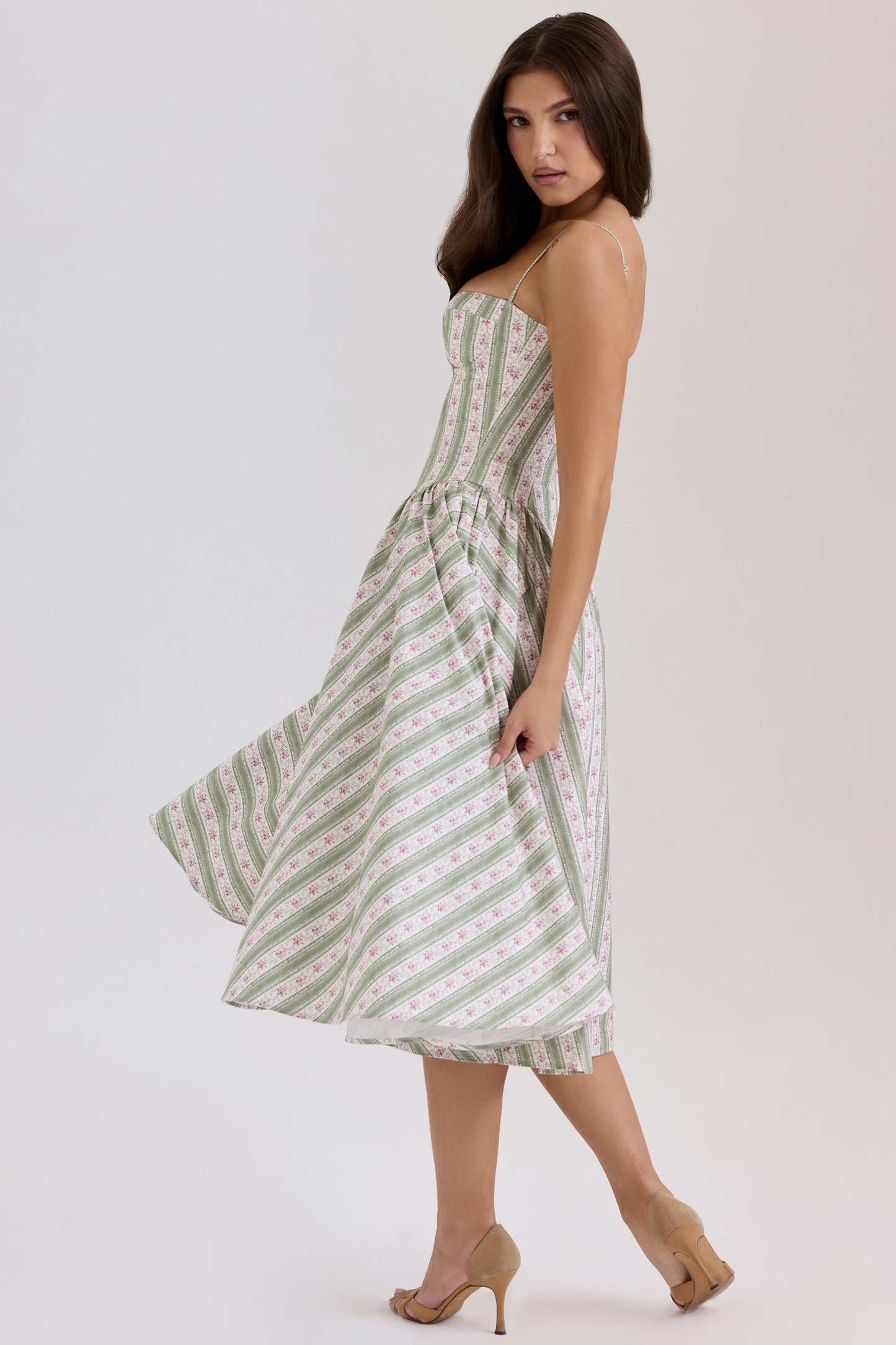 Green Beach Vacation Dress in - by Malbusaat