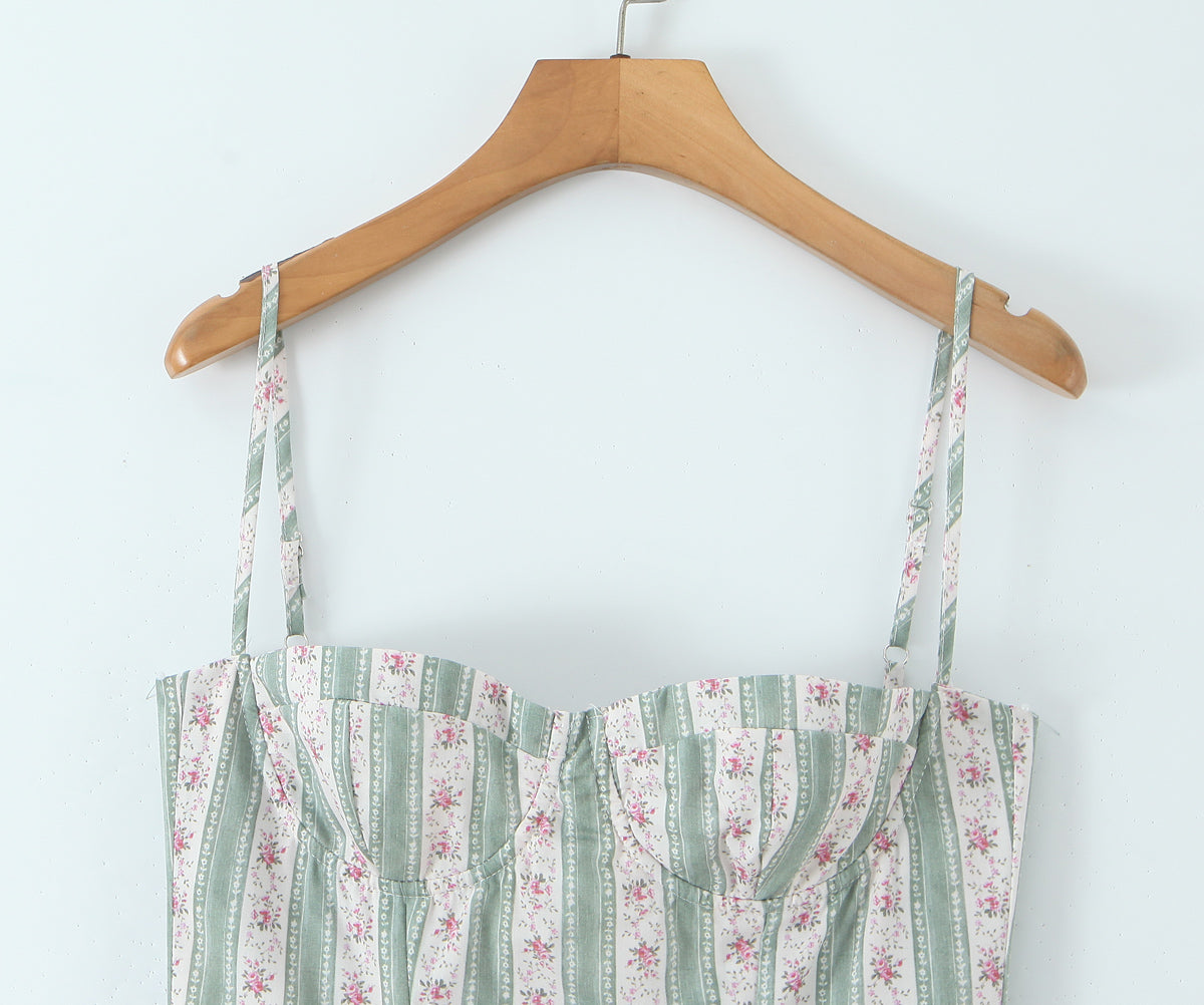 Green Beach Vacation Dress in - by Malbusaat