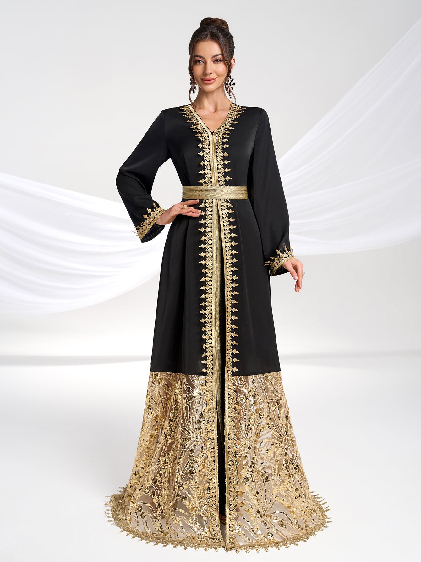 Elegant Maxi Dress in - by Malbusaat
