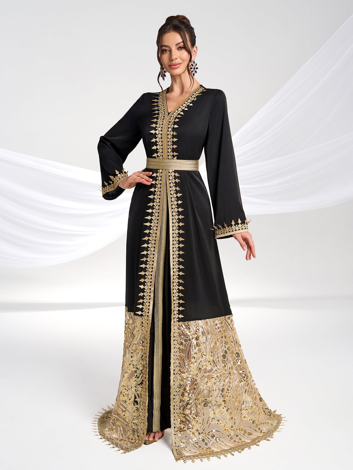 Elegant Maxi Dress in - by Malbusaat