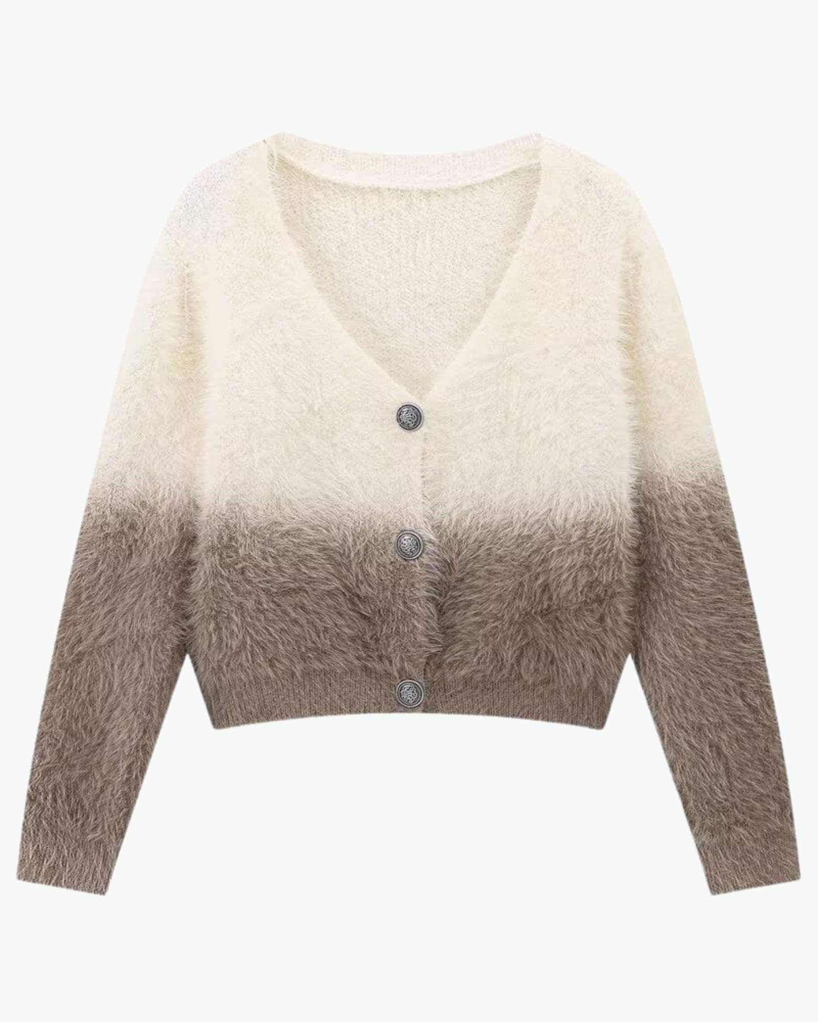 Ombre V-Neck Knit Cardigan in - Cardigan by Malbusaat