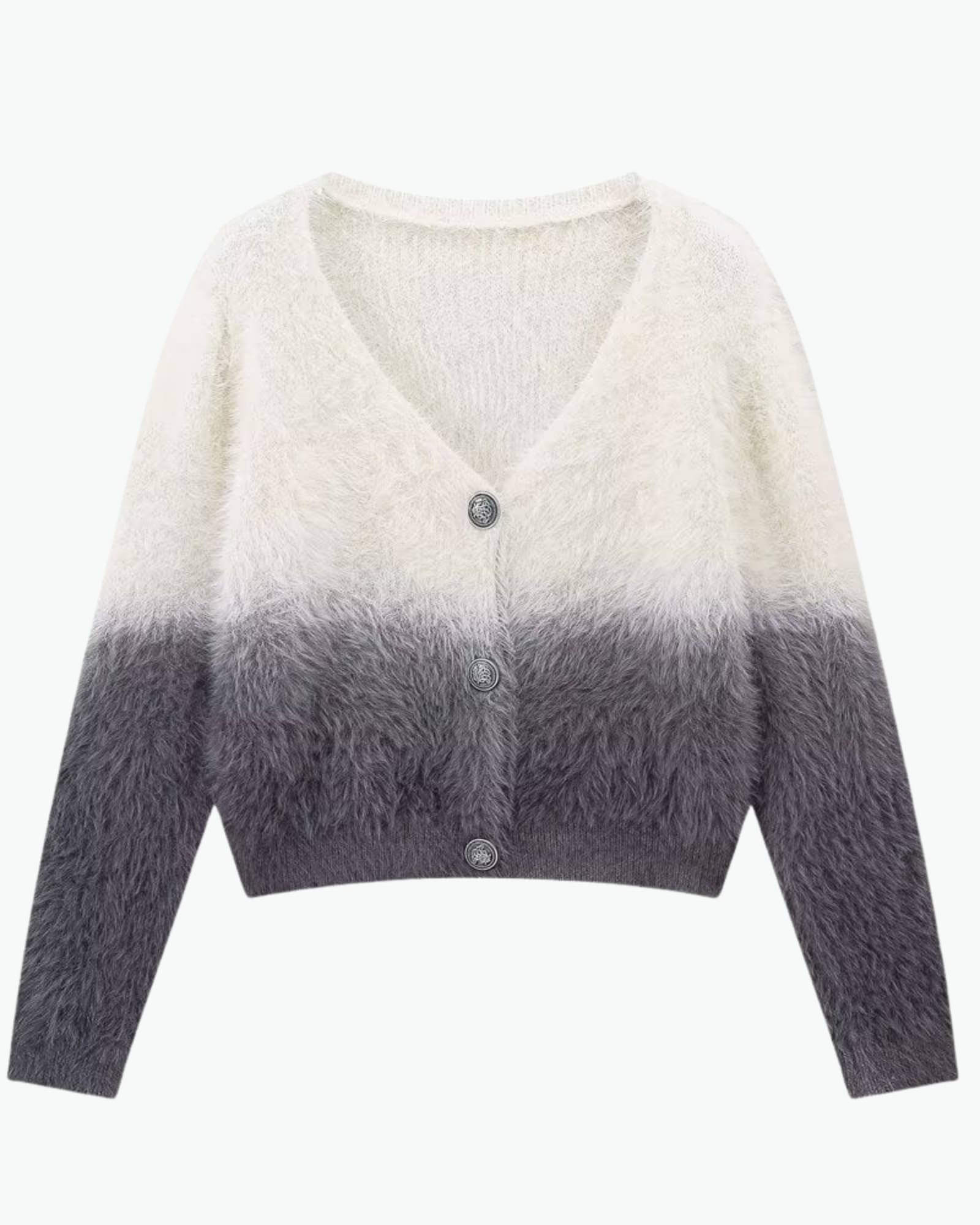 Ombre V-Neck Knit Cardigan in - Cardigan by Malbusaat