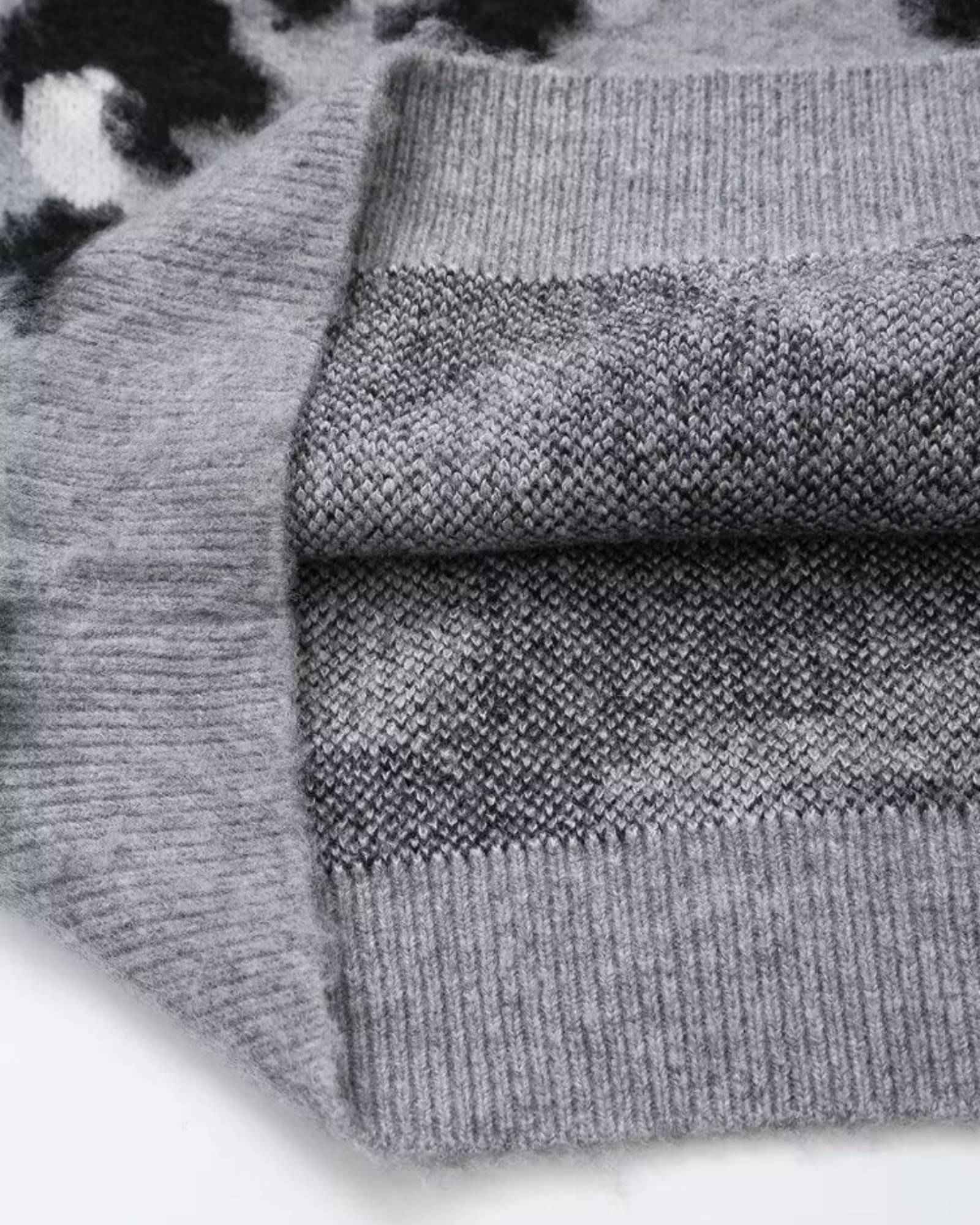 Jacquard Knit Animal Print Pullover in - Sweater by Malbusaat