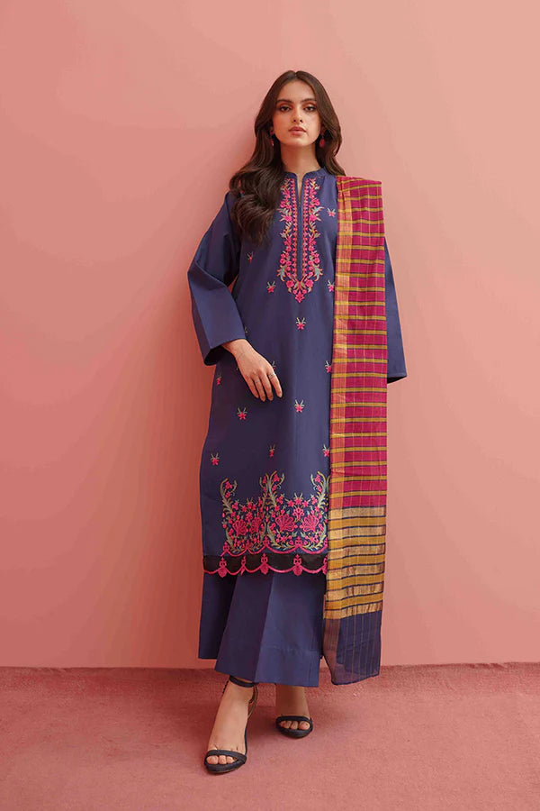 Printed 3 Pc Lawn Suit (Stitched) in - Pakistani Dress by Malbusaat