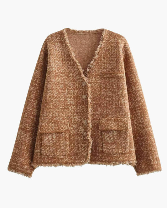 Fringed Mink-Like Knitted Coat in - Sweatshirt by Malbusaat