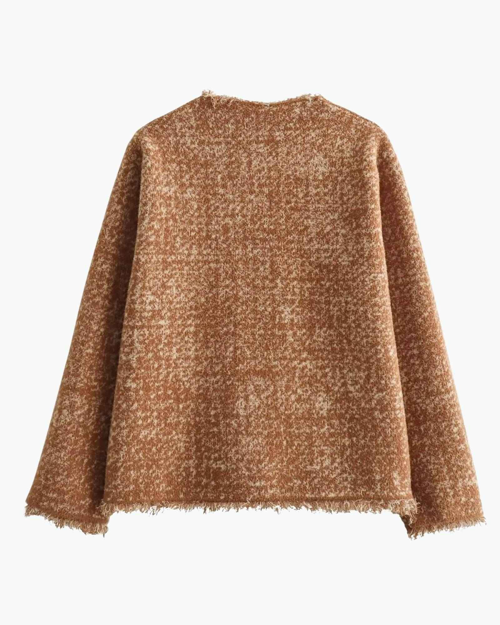 Fringed Mink-Like Knitted Coat in - Sweatshirt by Malbusaat