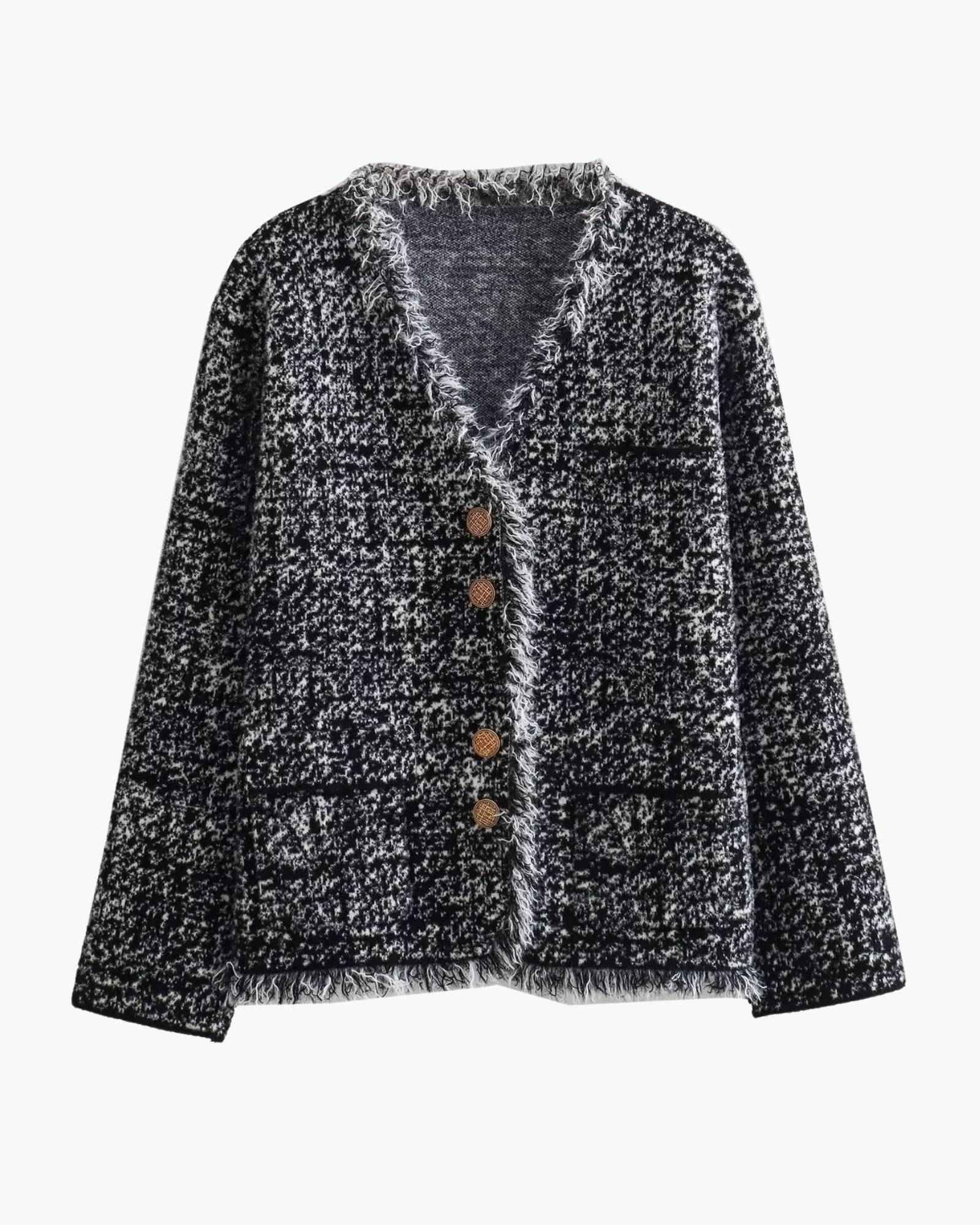 Fringed Mink-Like Knitted Coat in - Sweatshirt by Malbusaat