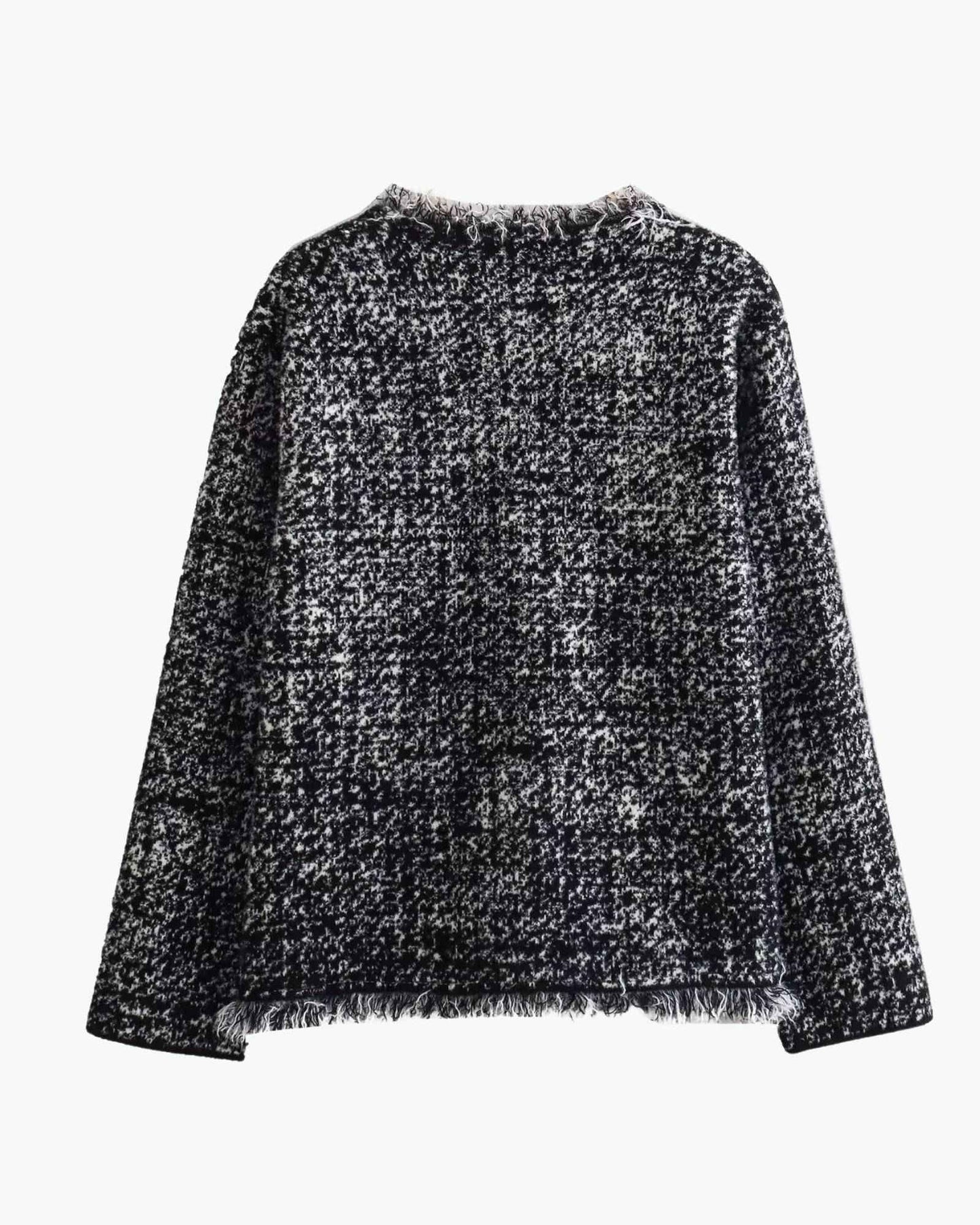 Fringed Mink-Like Knitted Coat in - Sweatshirt by Malbusaat