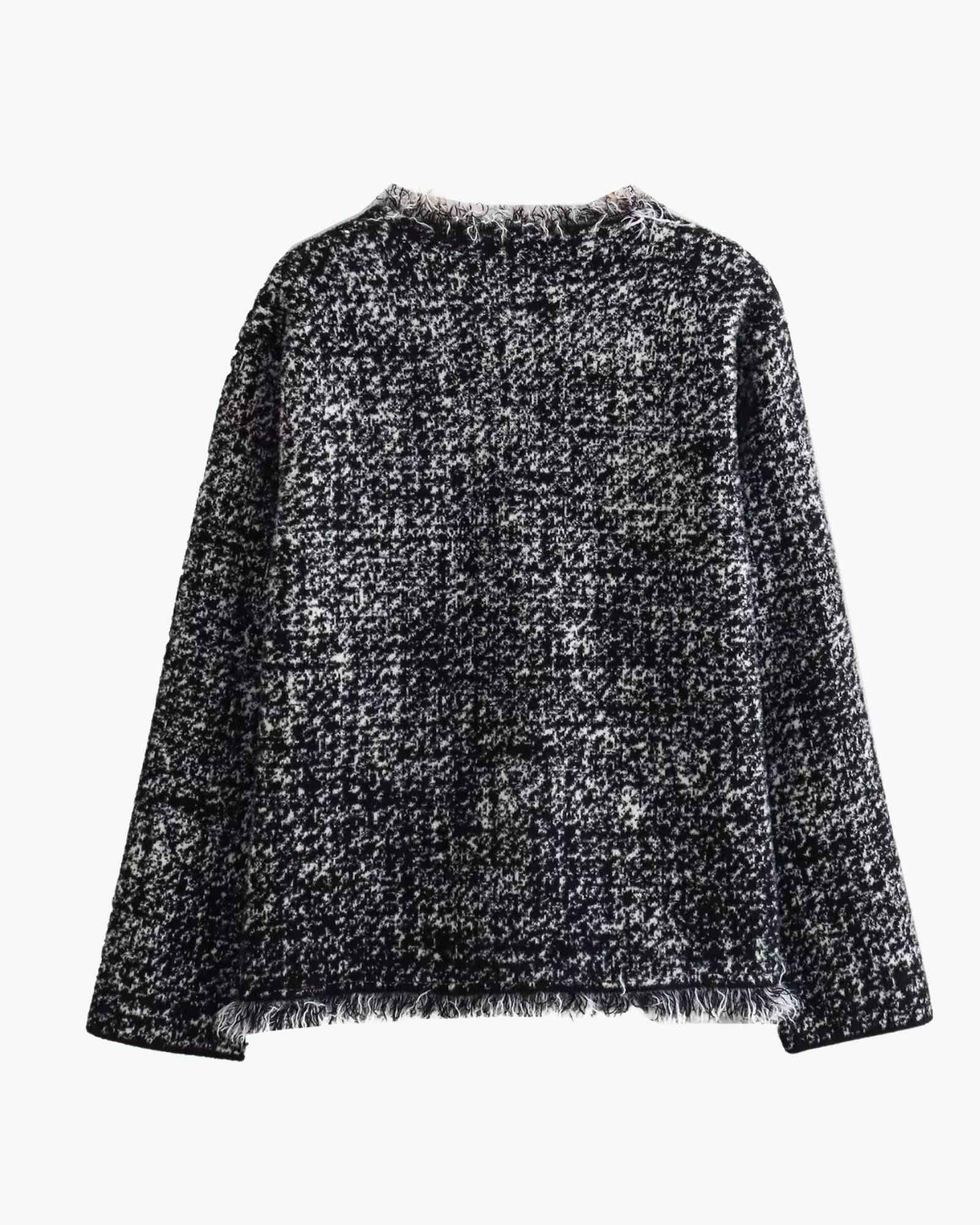 Fringed Mink-Like Knitted Coat in - Sweatshirt by Malbusaat