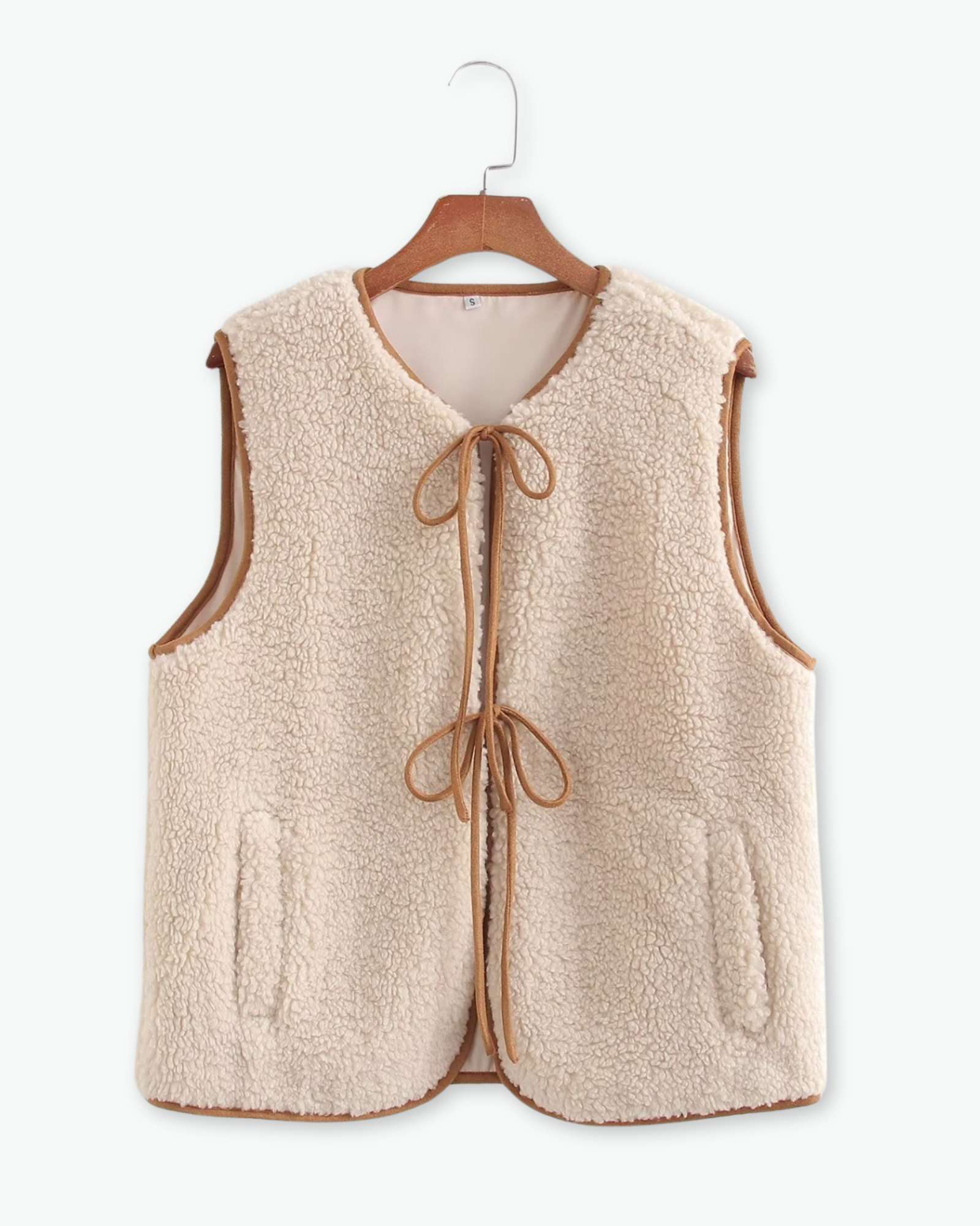 Fleece Lace-Up Vest Cardigan in - Cardigan by Malbusaat