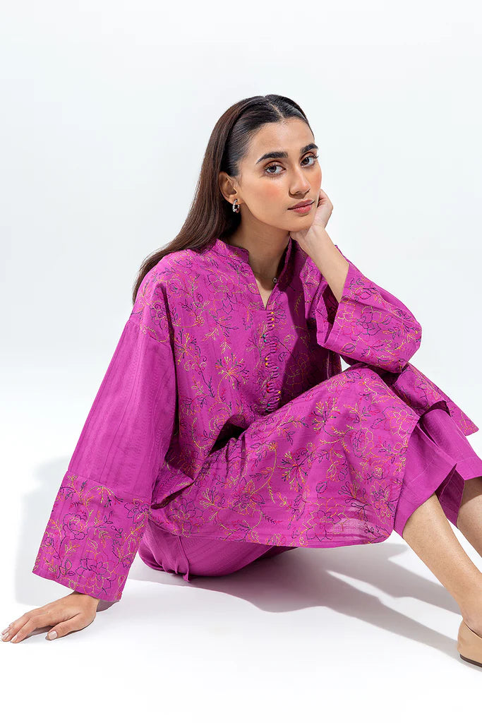 Casual 2 Piece Embroidered Lawn Suit (Pret) in - by Malbusaat
