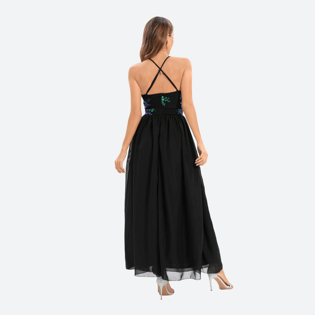 Backless Spaghetti Straps Cami Dress in - by Malbusaat