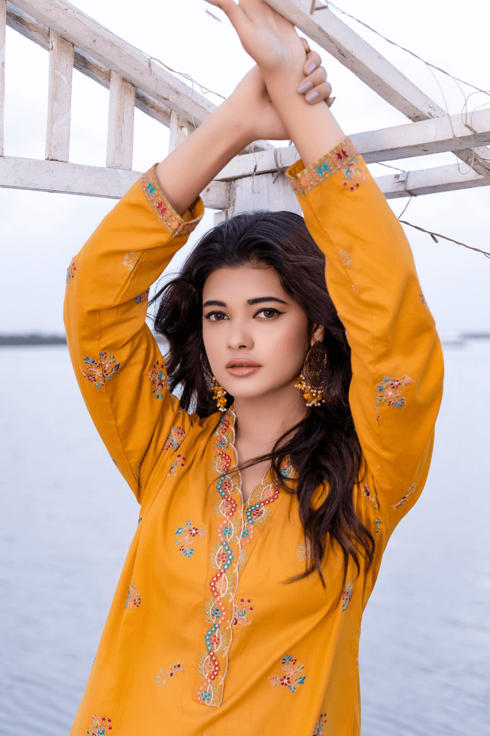 Beautiful Two Piece Vibrant Suit in - Pakistani Dresses by Malbusaat