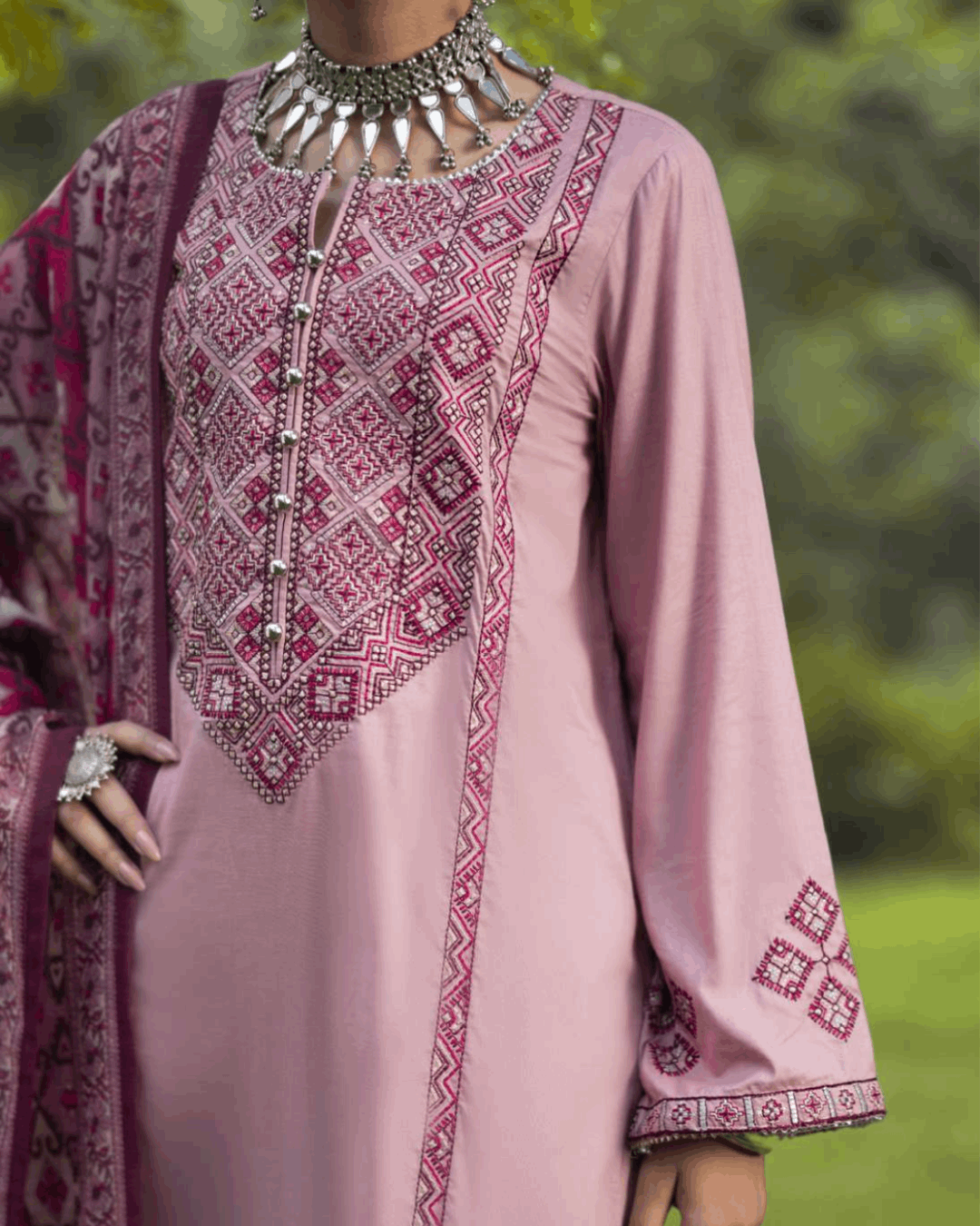 Blush Pink 3-Piece Linen Dress by Malbusaat | Buy Pakistani Dresses at Malbusaat Blush Pink 3-Piece Linen Dress by Malbusaat | Buy Pakistani Dresses at Malbusaat