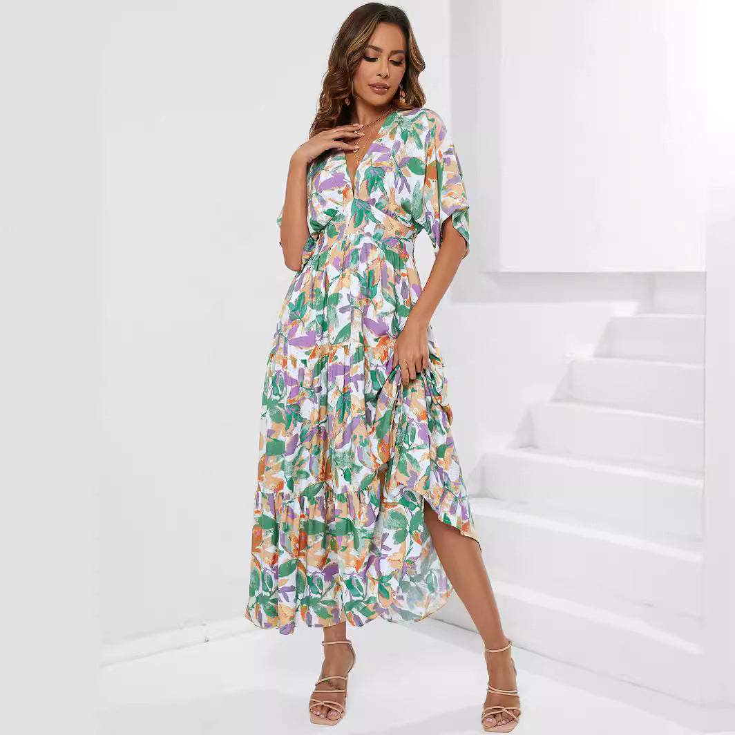 Bohemian Batwing Sleeve Summer Maxi in - by Malbusaat
