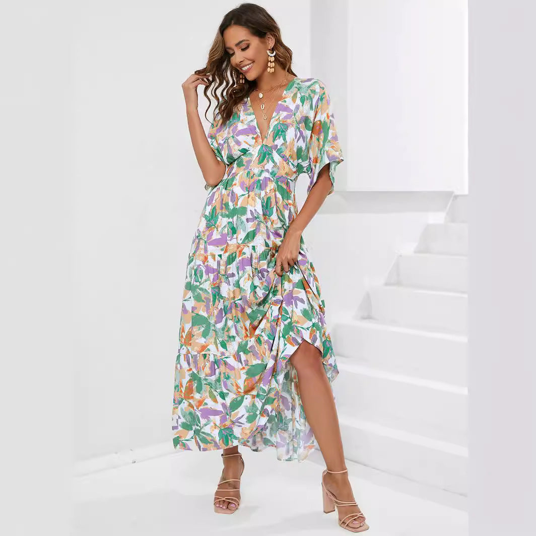Bohemian Batwing Sleeve Summer Maxi in - by Malbusaat