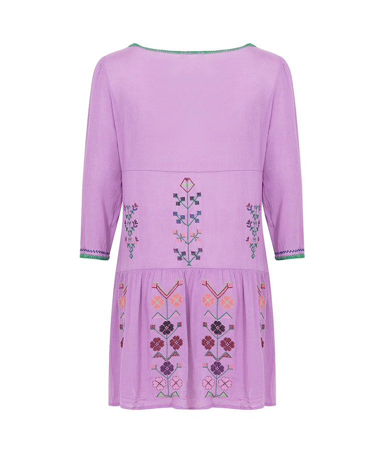 Bohemian Flower Embroidery Temperament Dress in - by Malbusaat