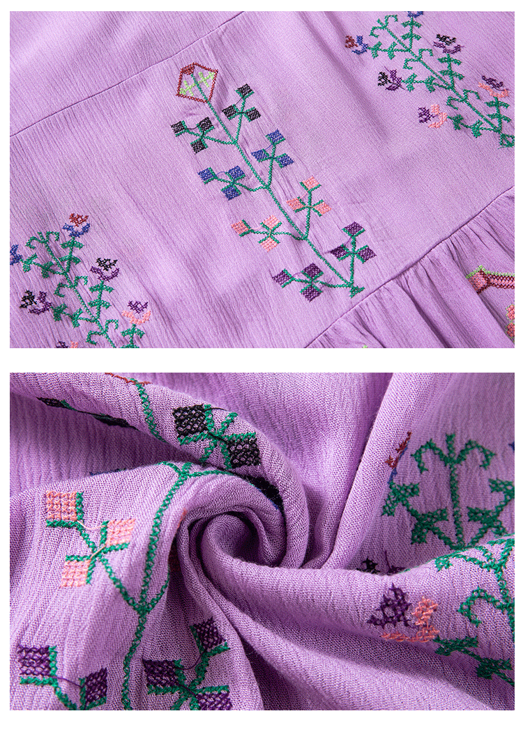 Bohemian Flower Embroidery Temperament Dress in - by Malbusaat