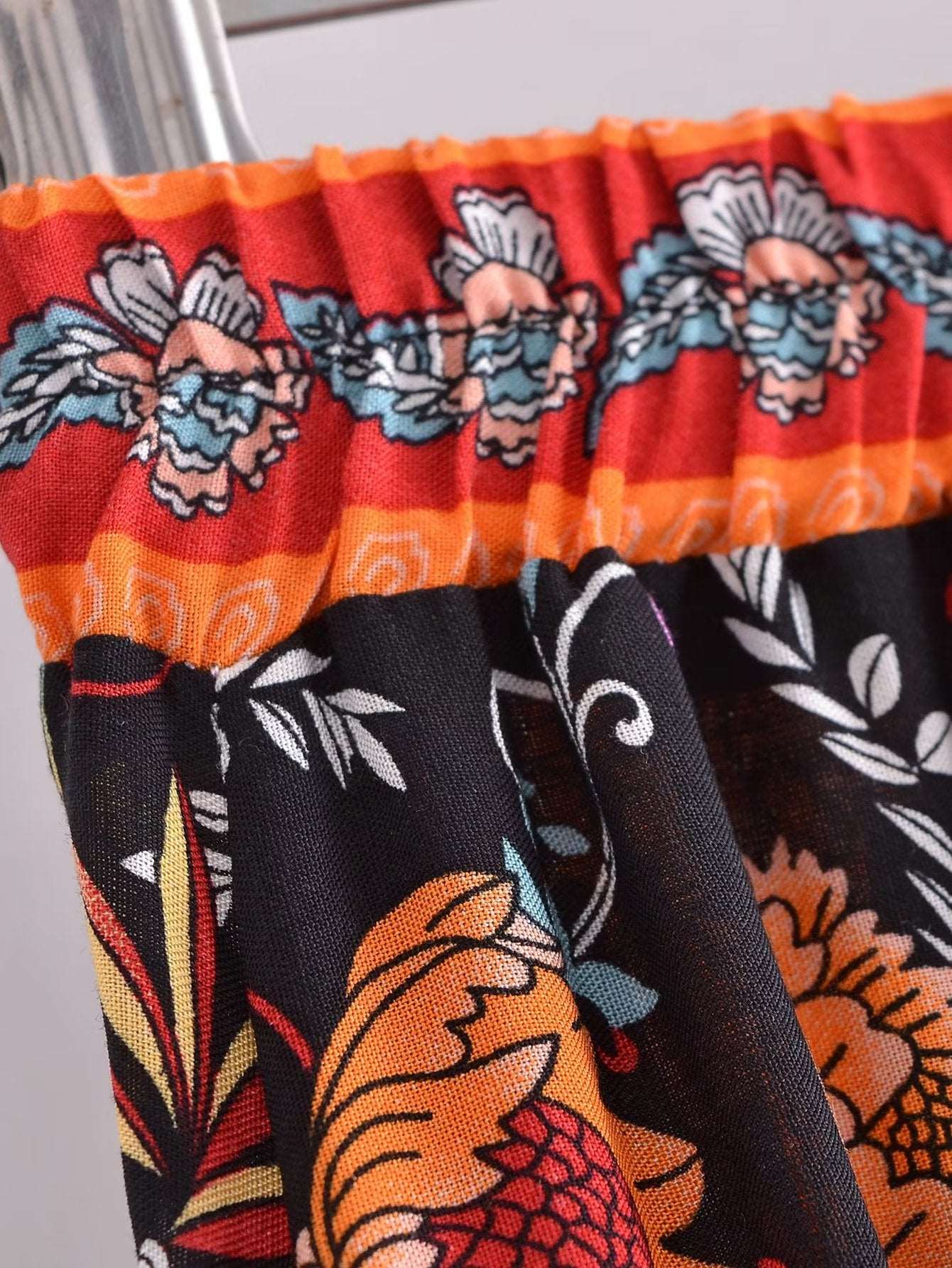 Boho Chic Floral Lace-Up Tassel Maxi Skirt in - Skirts by Malbusaat