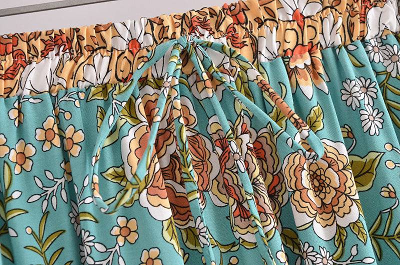 Boho Vacation Floral Maxi Beach Skirt in - Skirts by Malbusaat
