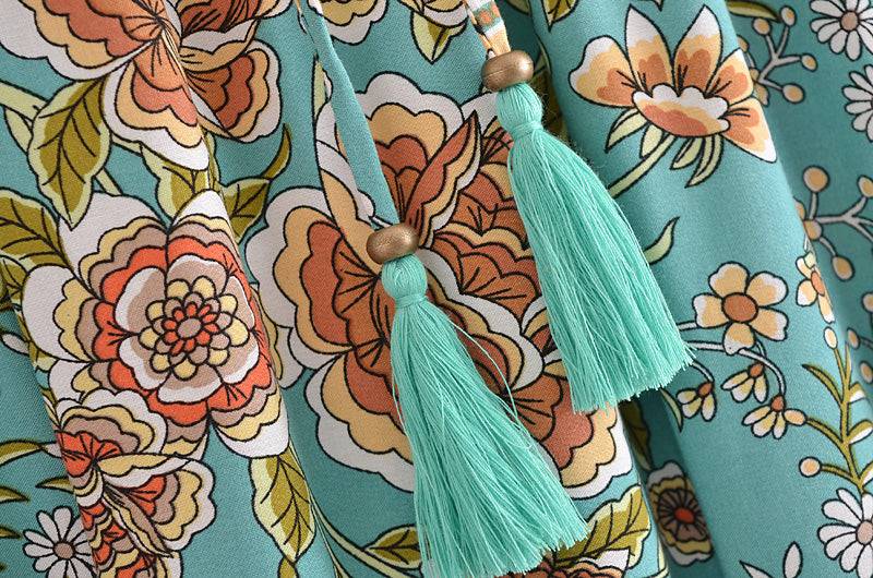 Boho Vacation Floral Maxi Beach Skirt in - Skirts by Malbusaat