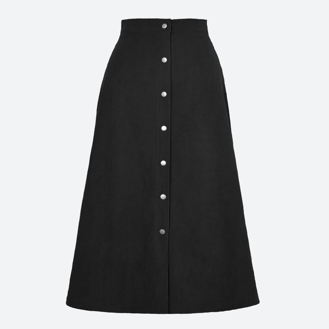 Corduroy Single Breasted Maxi Skirt in - by Malbusaat