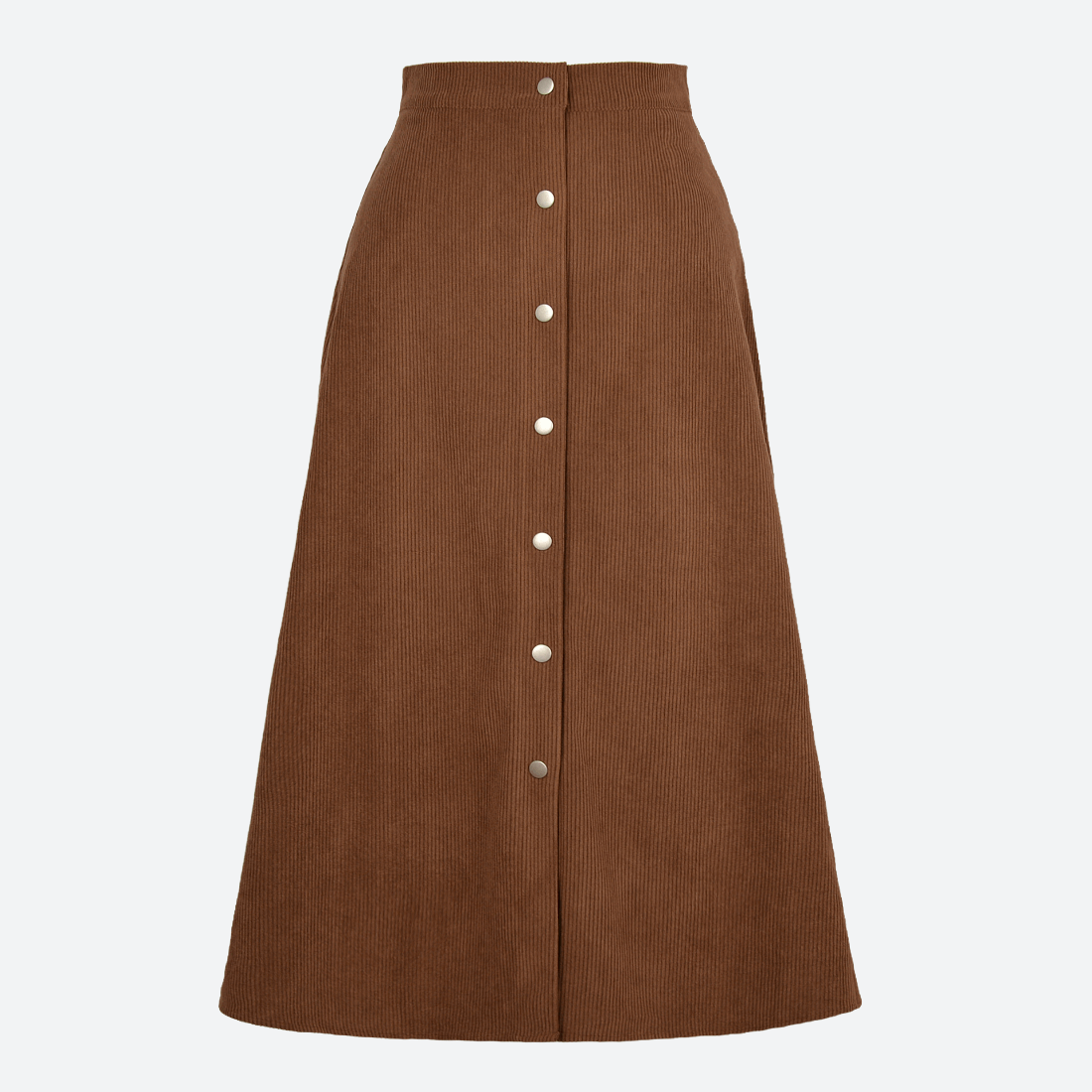 Corduroy Single Breasted Maxi Skirt in - by Malbusaat