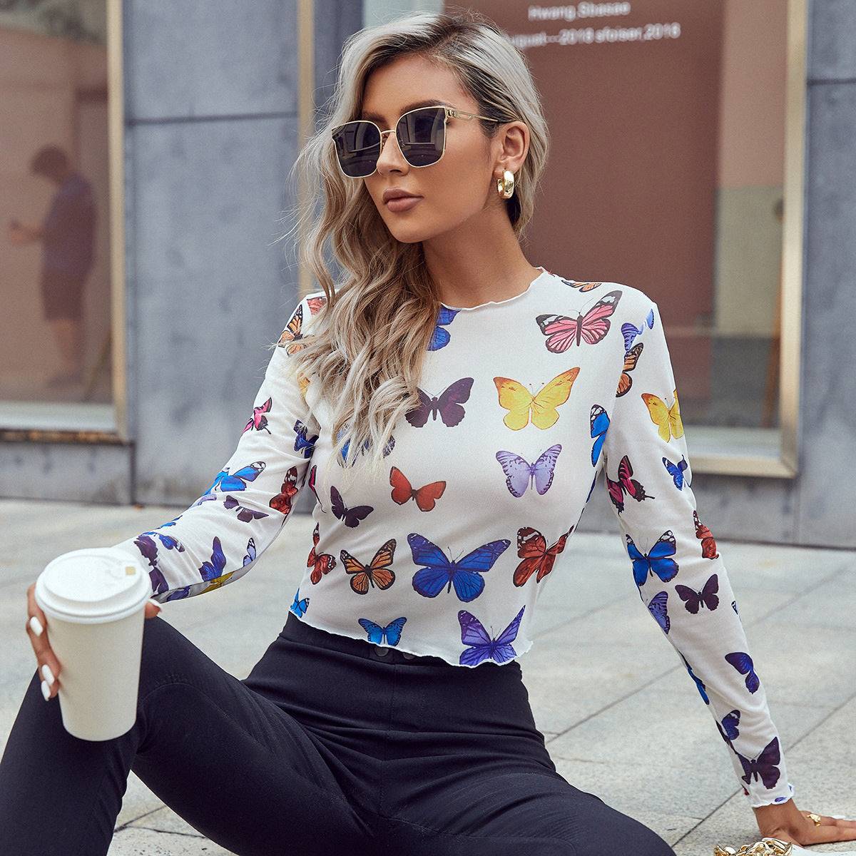 Cute Butterfly Casual Tshirt in - by Malbusaat
