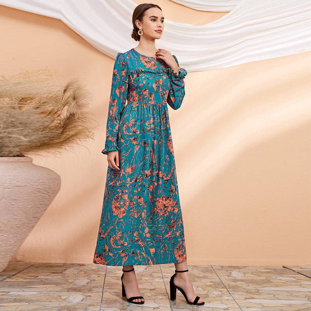 Digital Printing High Waist Big Swing Dress in - by Malbusaat