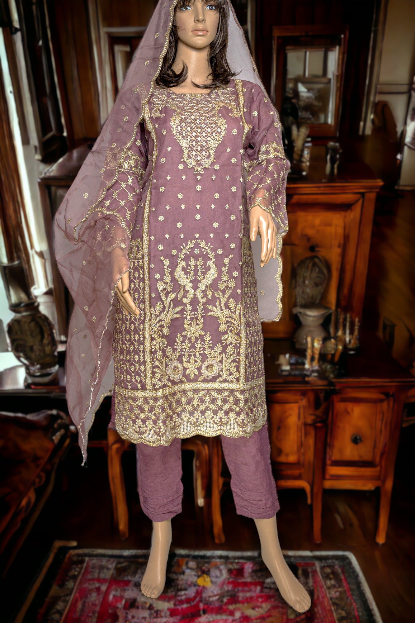 EMBROIDERED ORGANZA FORMAL DRESS in - Pakistani Dress by Malbusaat