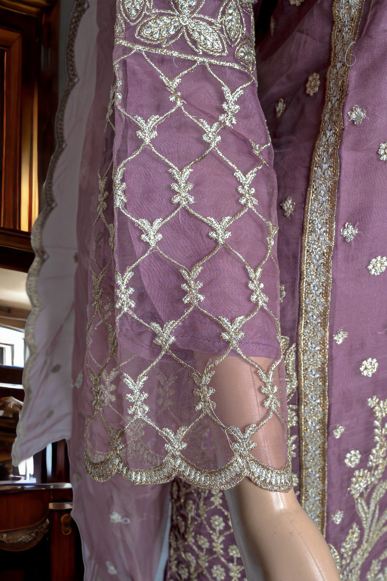 EMBROIDERED ORGANZA FORMAL DRESS in - Pakistani Dress by Malbusaat