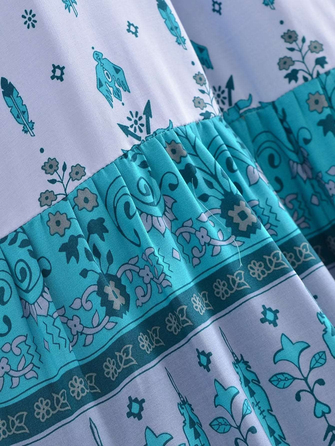 Elegant Boho Floral Maxi Tiered Skirt in - Skirts by Malbusaat