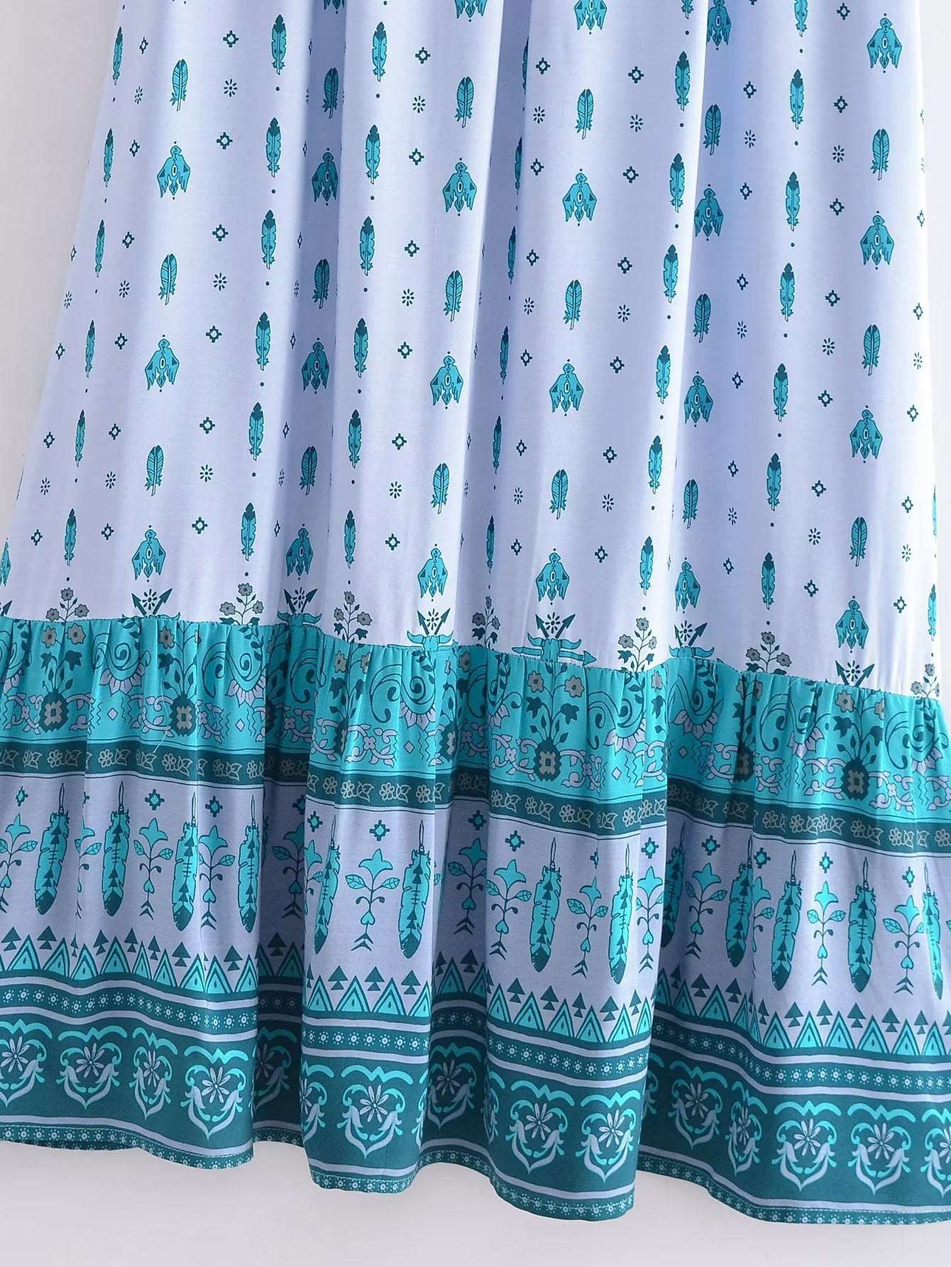 Elegant Boho Floral Maxi Tiered Skirt in - Skirts by Malbusaat