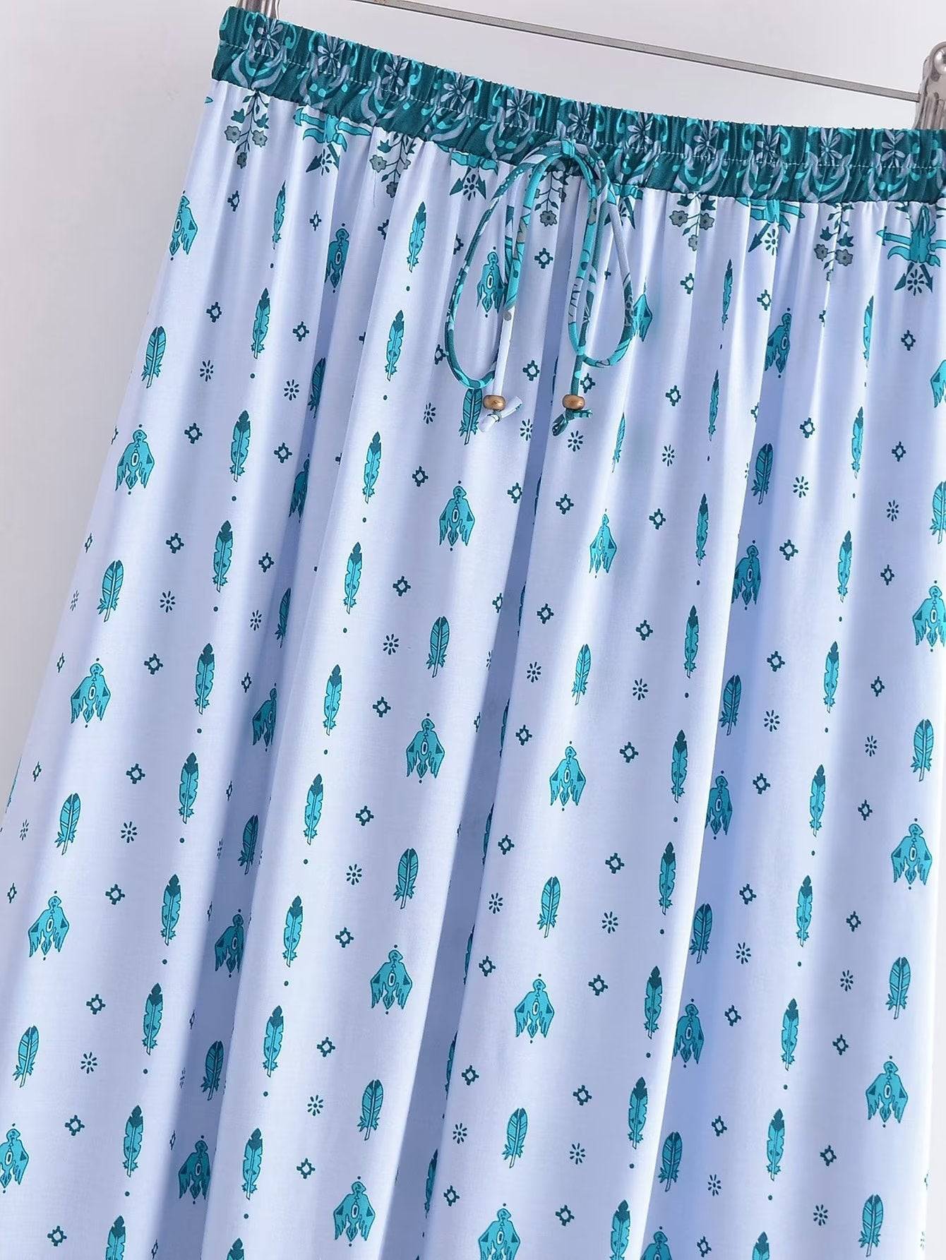 Elegant Boho Floral Maxi Tiered Skirt in - Skirts by Malbusaat