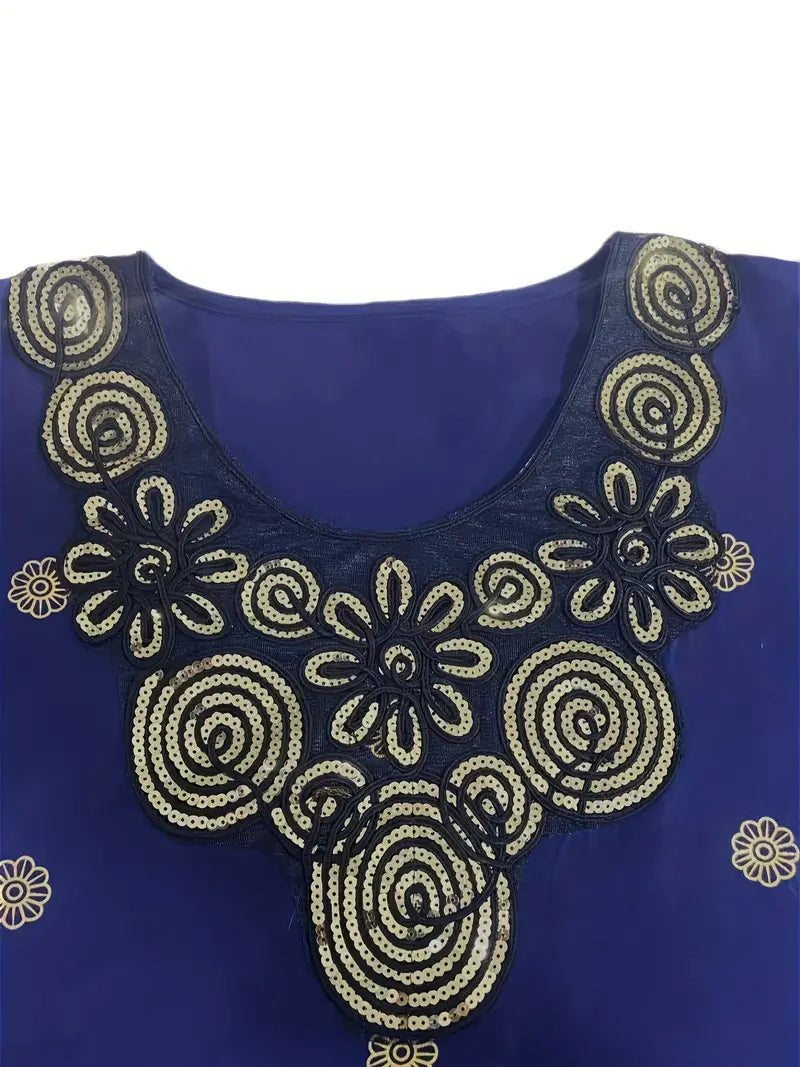 Elegant Graphic Print Maxi Kaftan Abaya Dress in - by Malbusaat