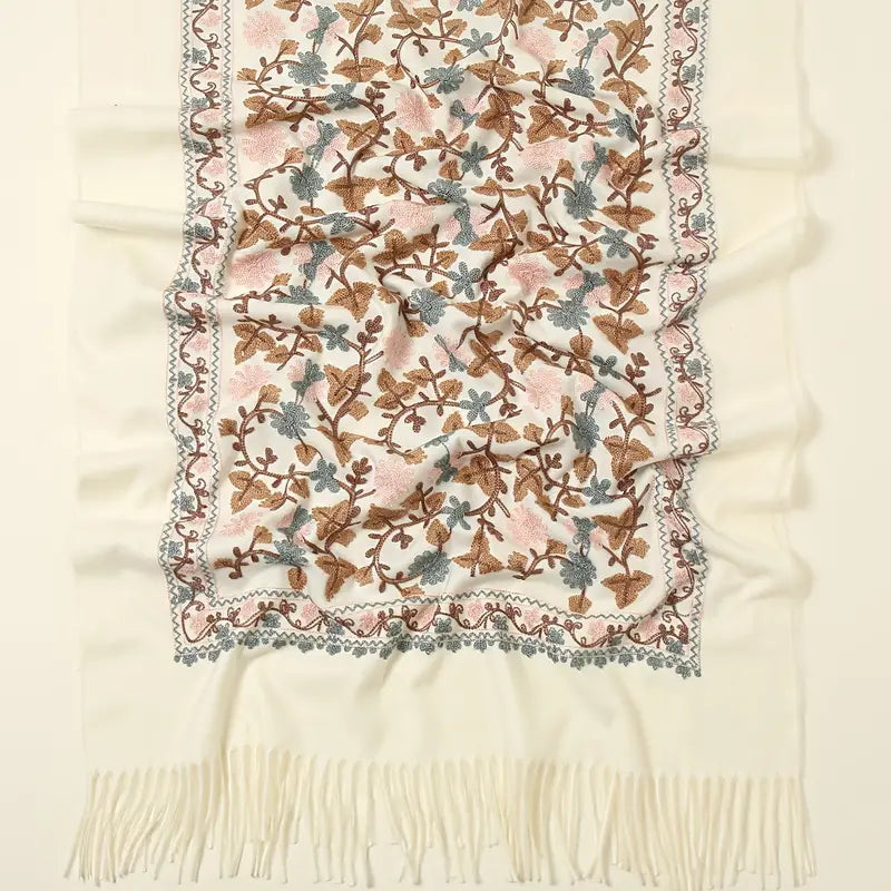 Elegant Warm Tassel Scarf in - Scarves by Malbusaat