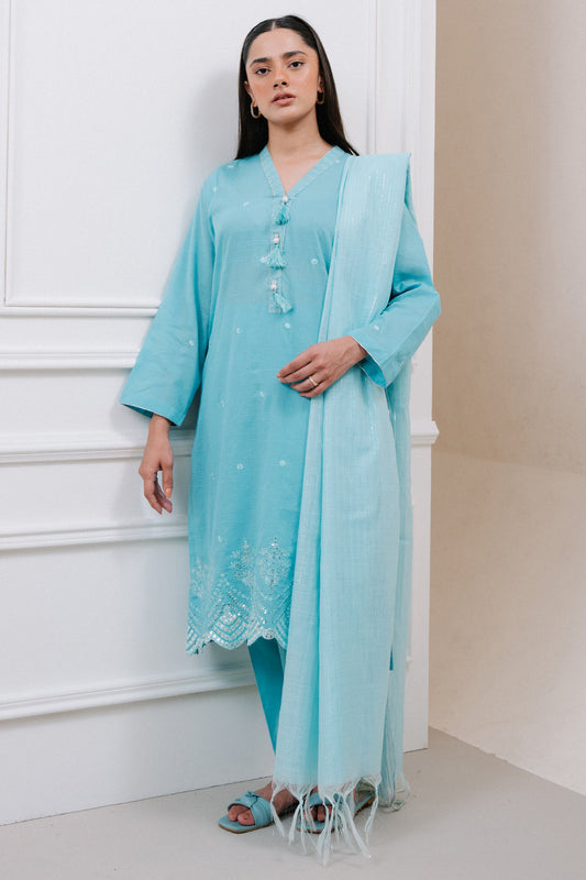 Embroidered Kurta Dupatta Trouser Pret in - Pakistani Dress by Malbusaat