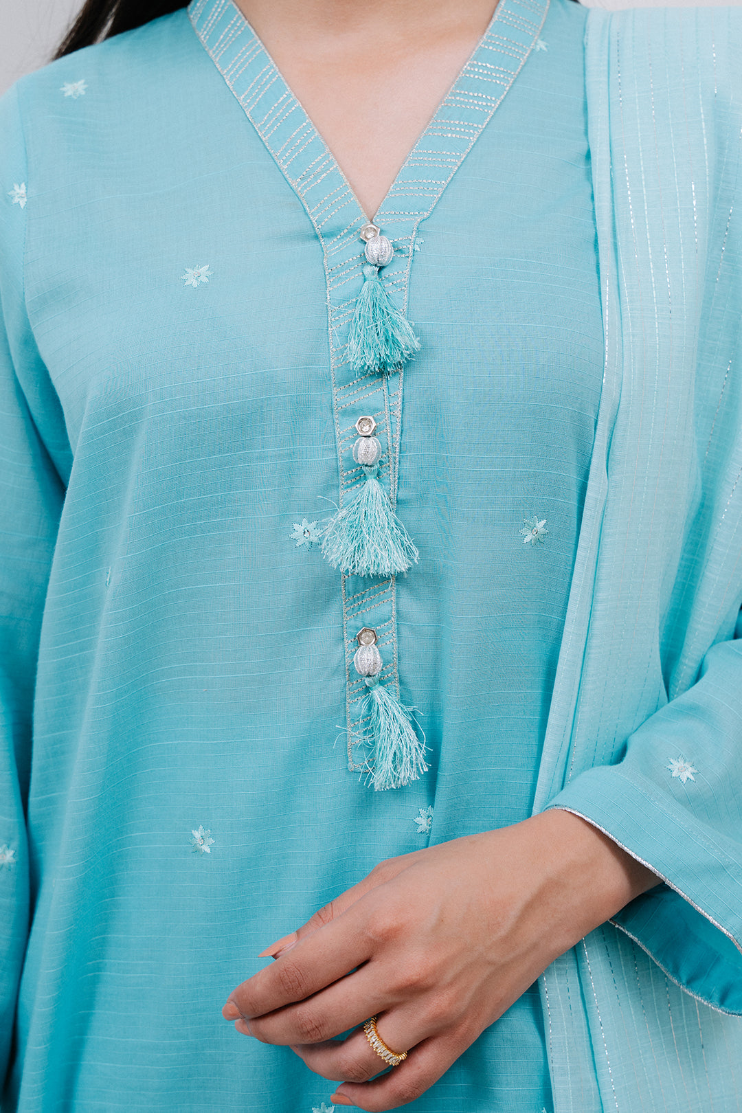 Embroidered Kurta Dupatta Trouser Pret in - Pakistani Dress by Malbusaat