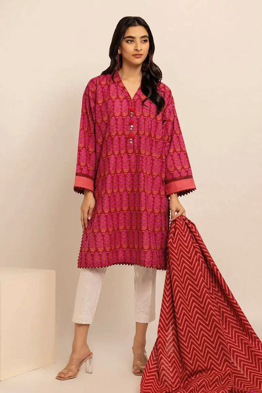 Fabrics 2 Piece Top Dupatta Khadar Printed in - by Malbusaat