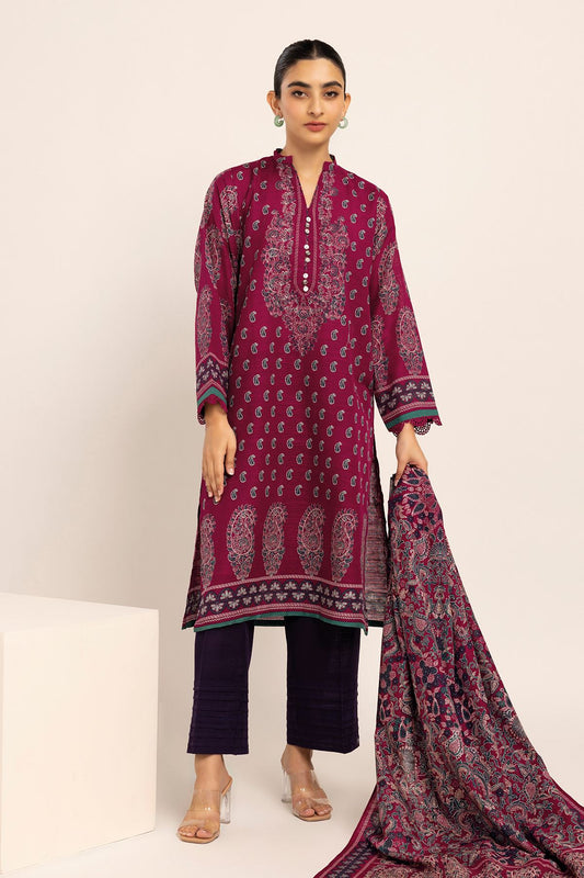 Fabrics 2 Piece Top Dupatta Unstitched in - by Malbusaat