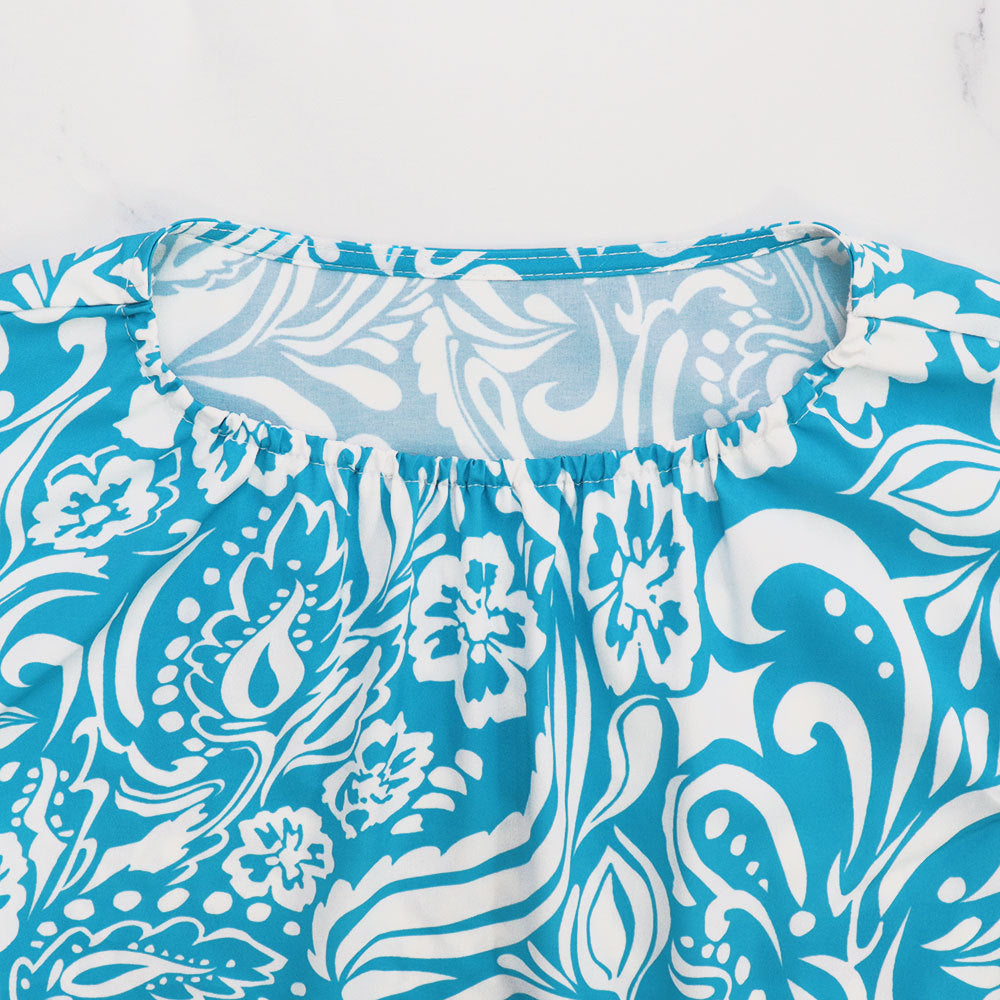 Floral Maxi Dress with Short Sleeve Top in - by Malbusaat