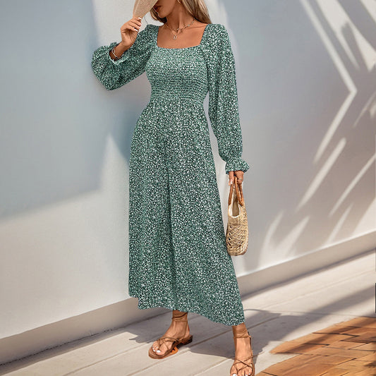 Floral Square Neck Wide Leg Jumpsuit in - by Malbusaat
