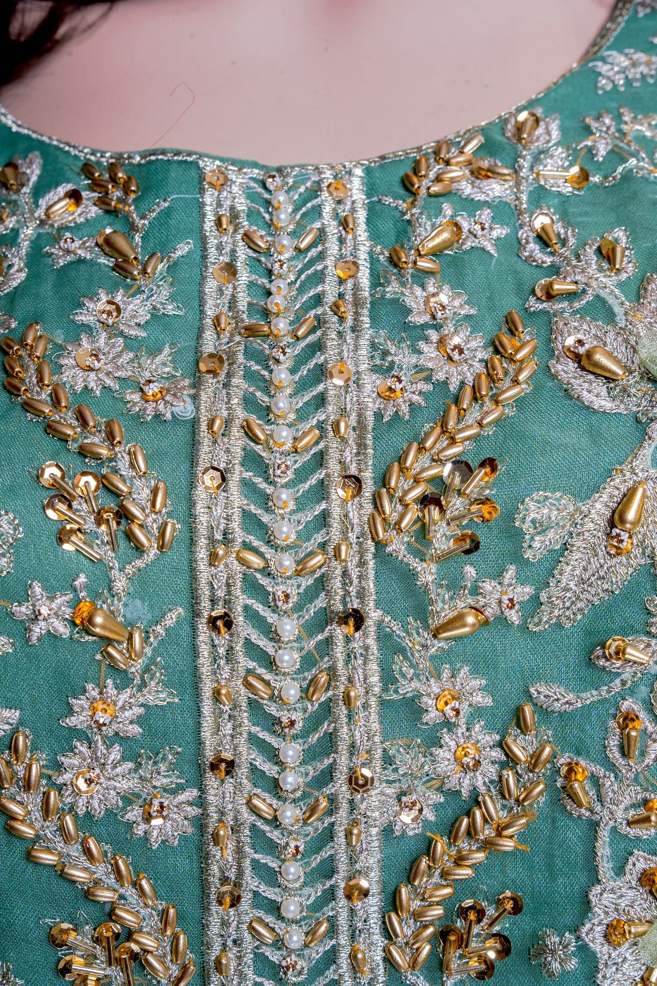HEAVY WORK FORMAL DRESS WITH ORGANZA DUPATTA in - Pakistani Dress by Malbusaat