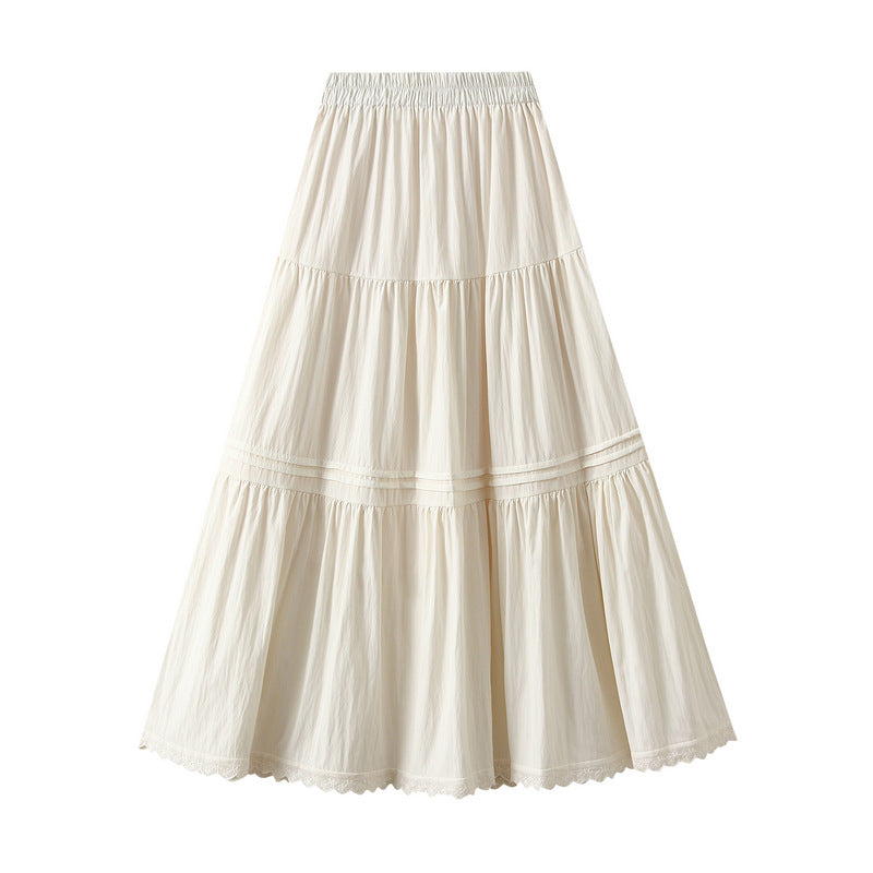 Patchwork Lace Sweet A-line Maxi Skirt in - by Malbusaat